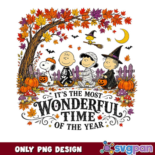Snoopy Halloween PNG, Peanuts Wonderful Time Of The Year, Fall PNG