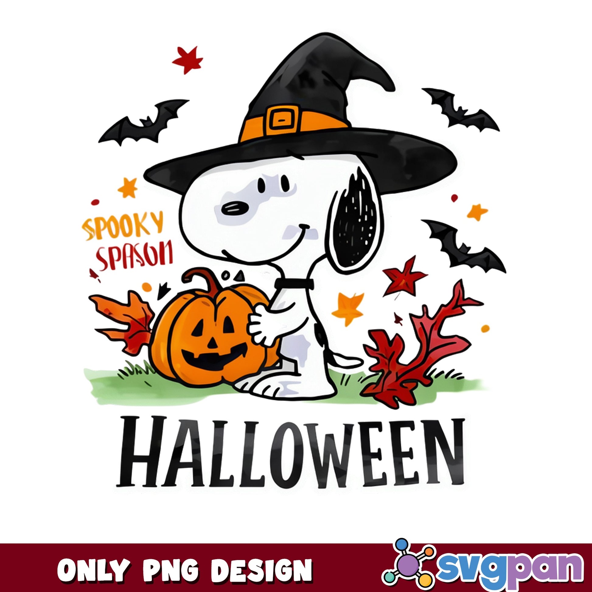 Snoopy Halloween PNG, Spooky Season Pumpkin PNG, Peanuts PNG