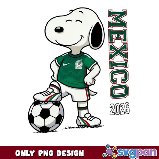 Snoopy Mexico Soccer 2026 PNG, Peanuts Football PNG, World Cup PNG