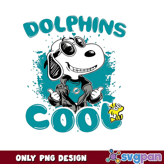 Snoopy Miami Dolphins Cool PNG, NFL Football PNG, Peanuts PNG