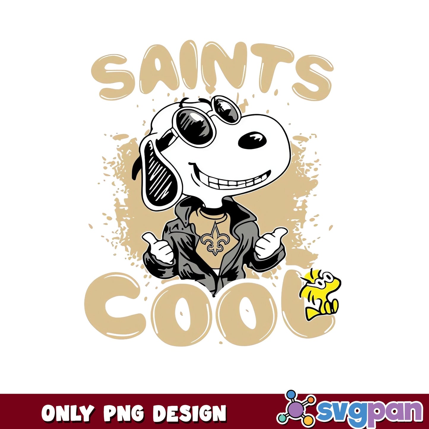 Snoopy Saints Cool NFL PNG, New Orleans Saints PNG, Football PNG