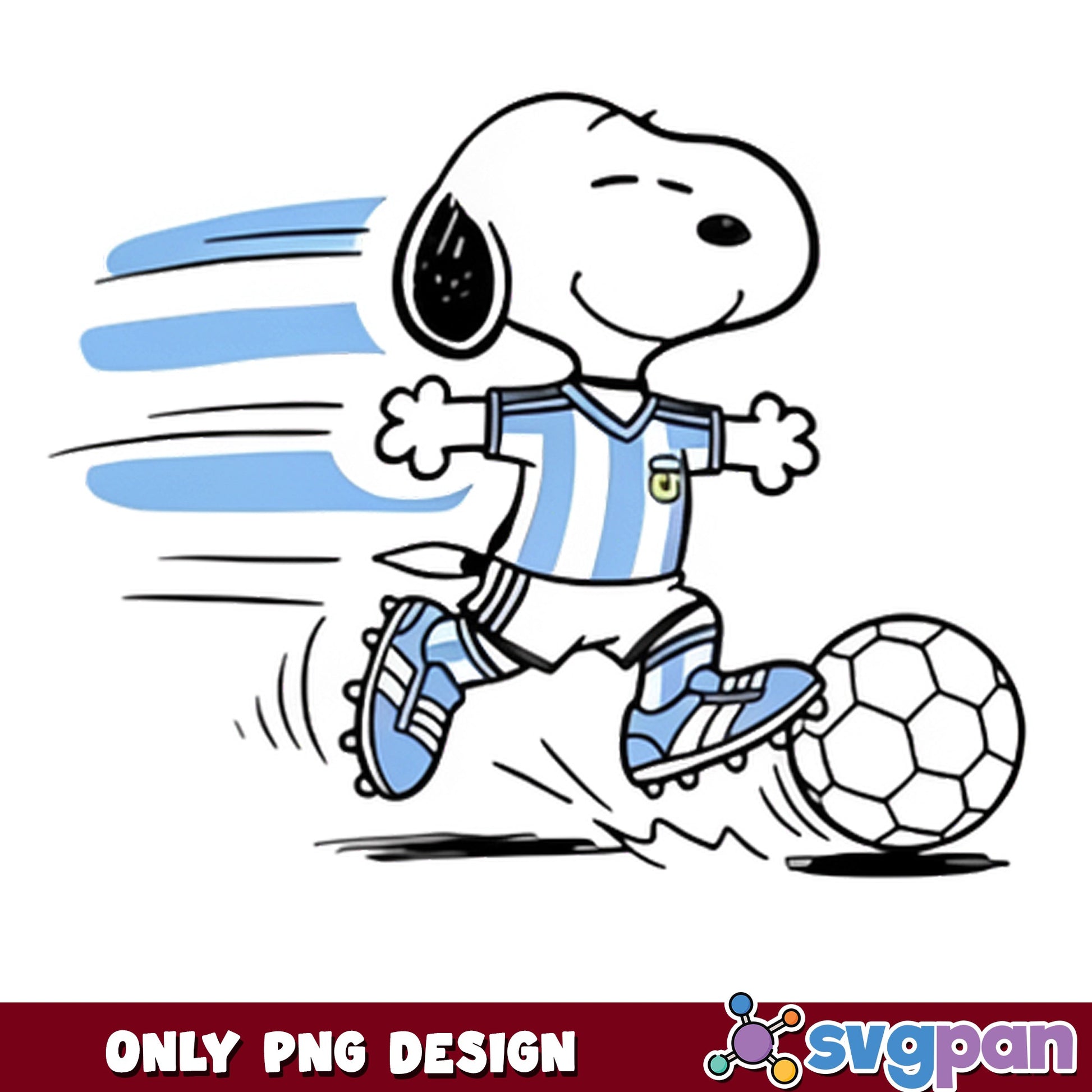 Snoopy Soccer Argentina Jersey PNG, Peanuts Football PNG, Sports PNG