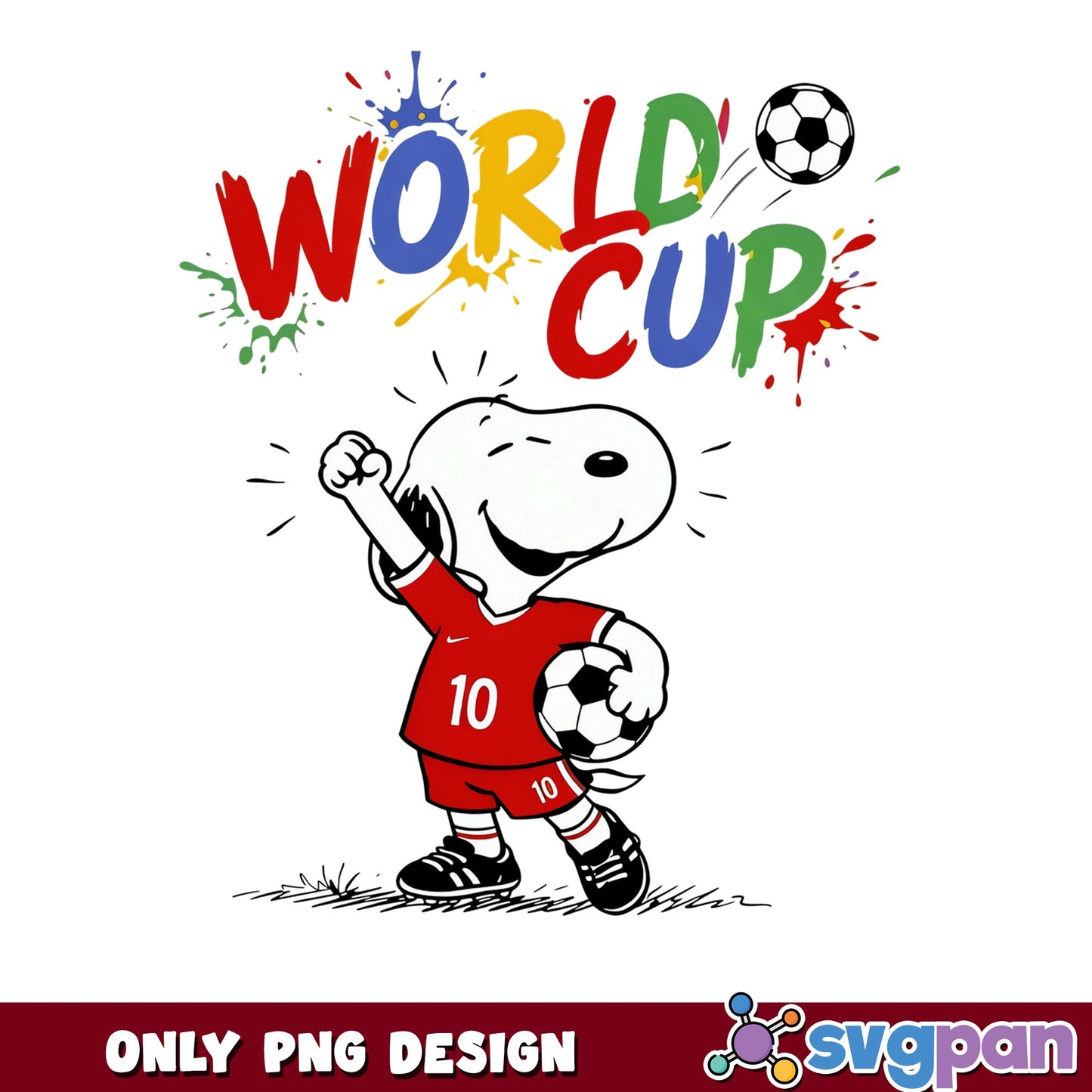 Snoopy World Cup Soccer PNG, Peanuts Football PNG, Sports PNG