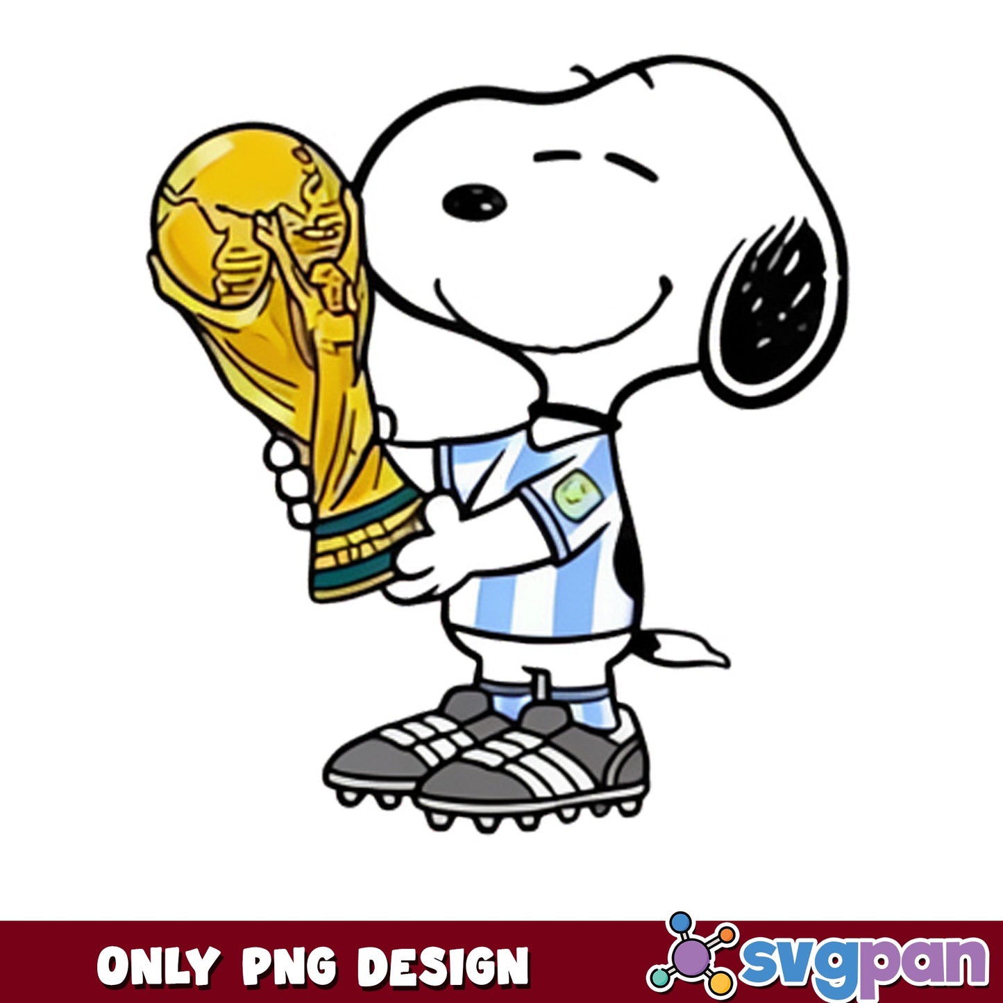 Snoopy World Cup Trophy PNG, Argentina Soccer PNG, Peanuts PNG