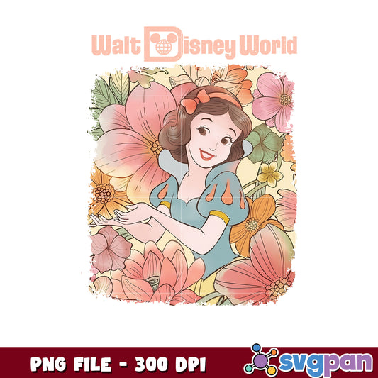 Snow White Disney World Floral PNG