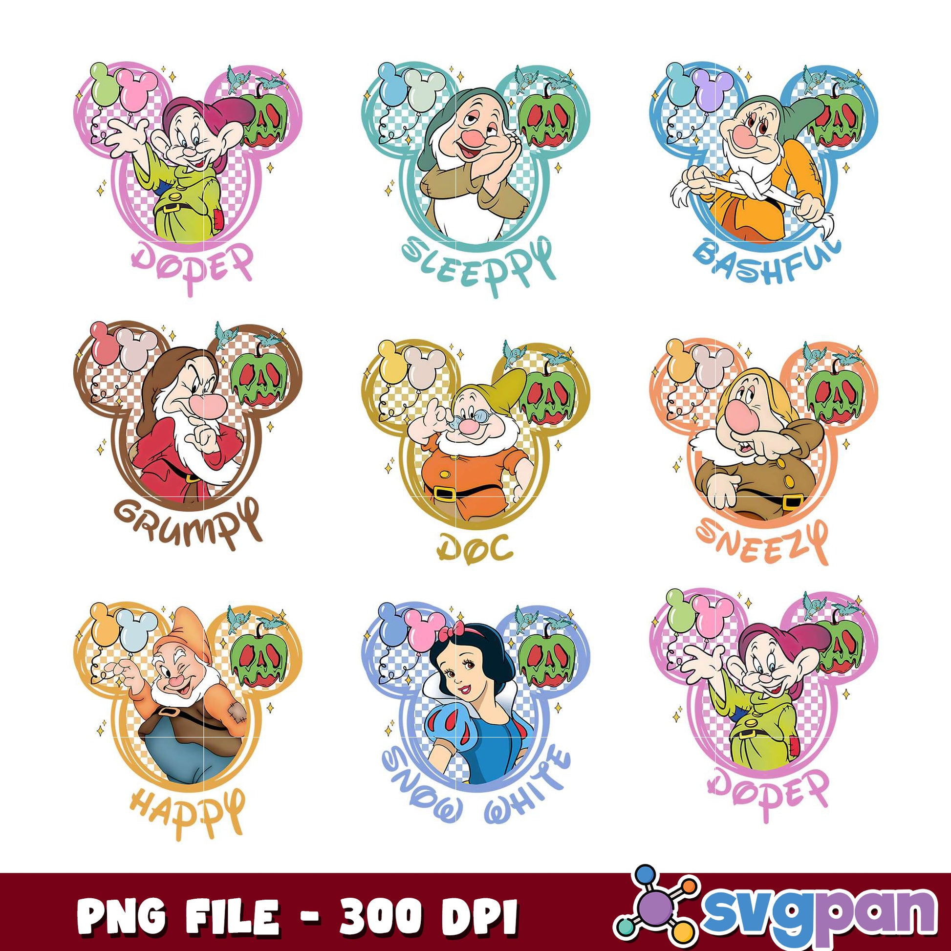 Snow White Seven Dwarfs PNG Bundle
