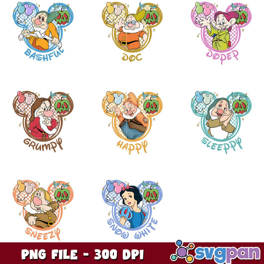 Snow White & Seven Dwarfs PNG Bundle