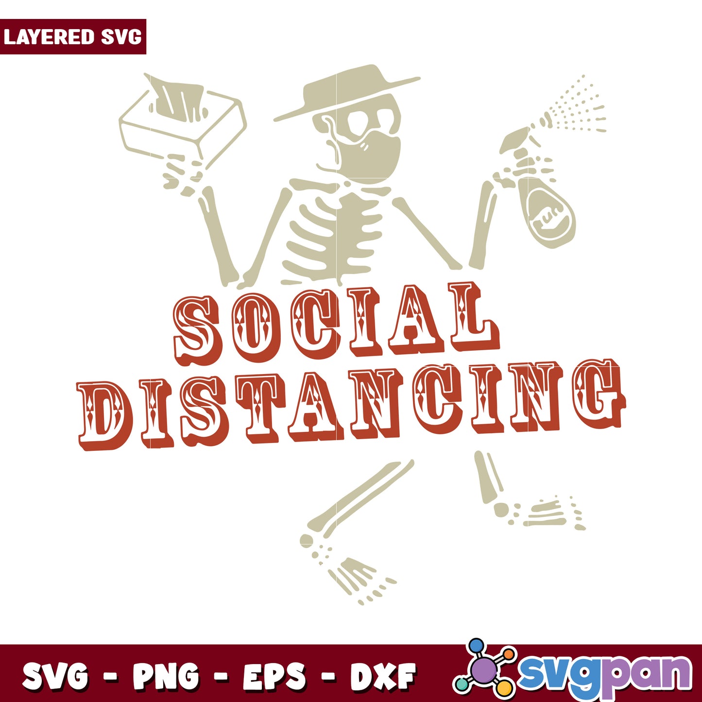 Social Distancing Skeleton Design, Perfect for Fun Crafts and Decor