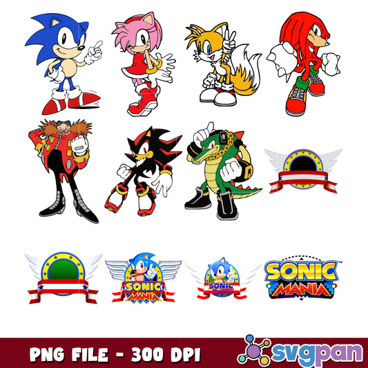 Sonic Mania Characters PNG Bundle 300 DPI