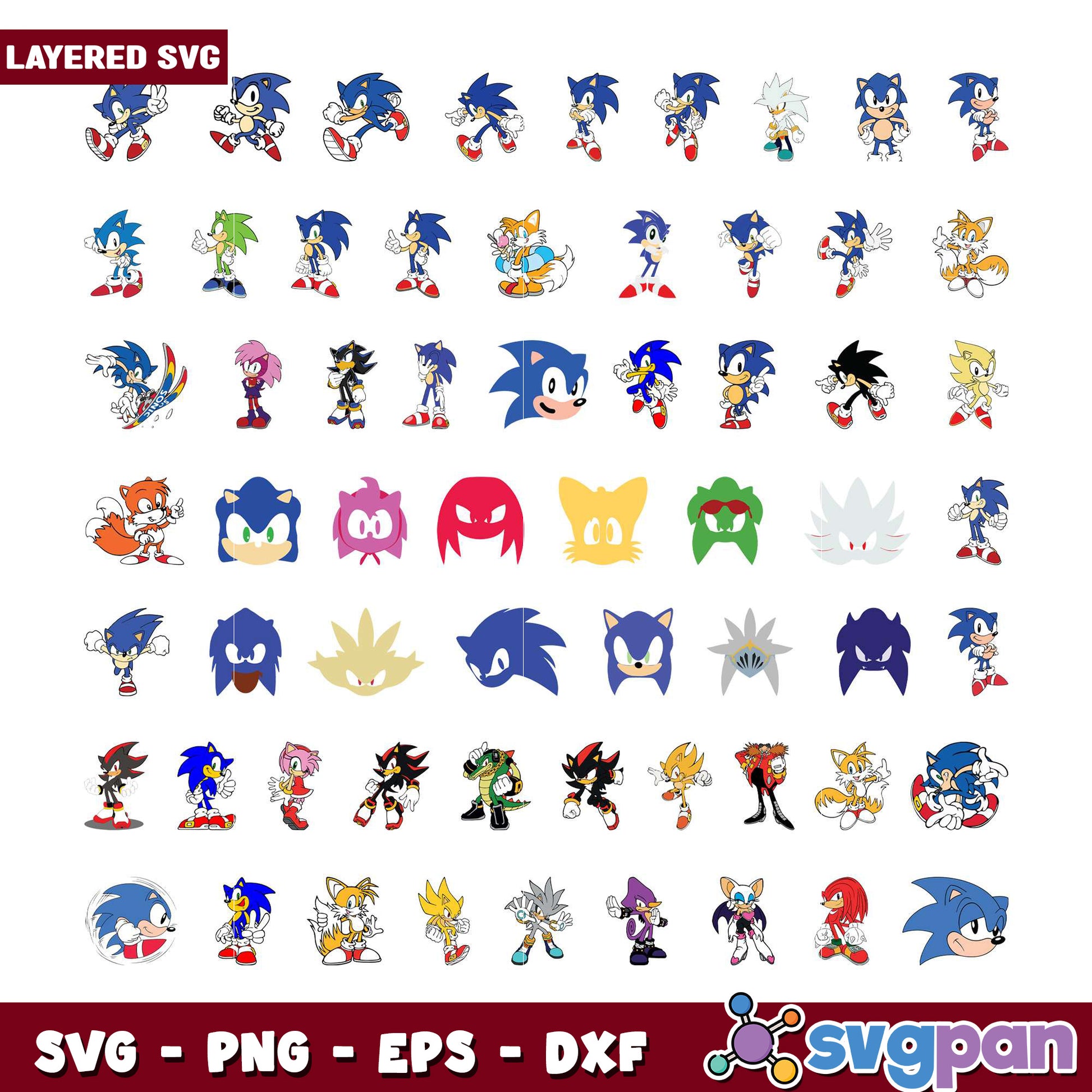 Sonic Themed SVG Bundle for Crafters and Designers