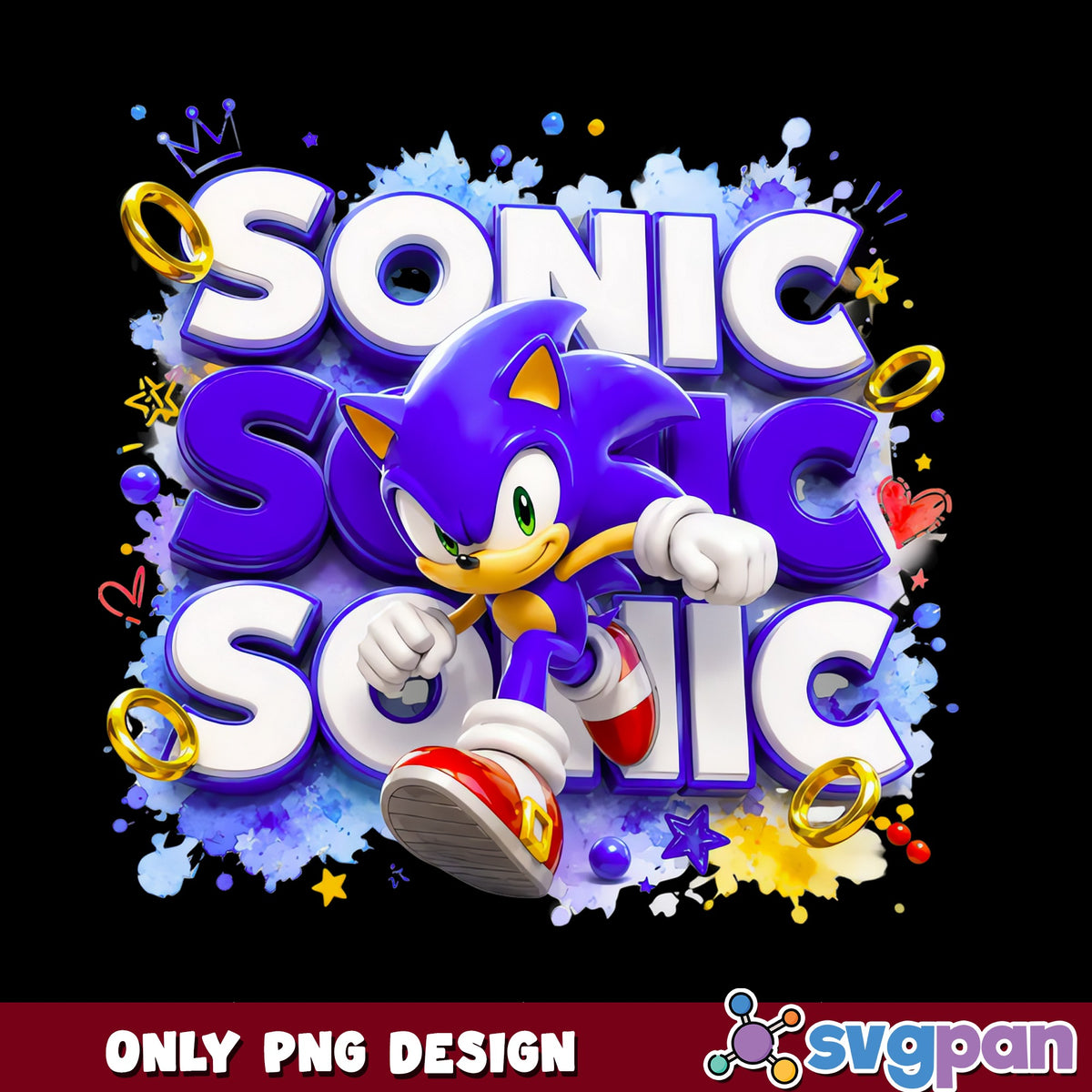Sonic The Hedgehog PNG Design, Sonic Birthday PNG, Gamer PNG