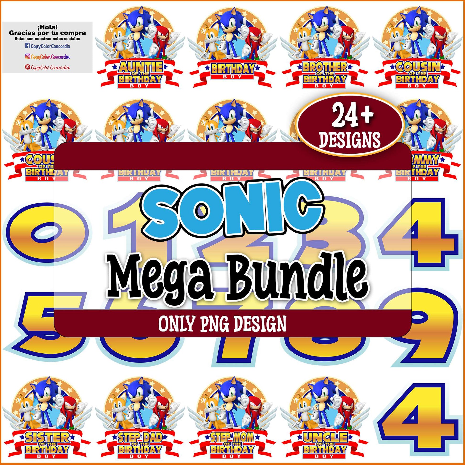 Sonic birthday svg bundle