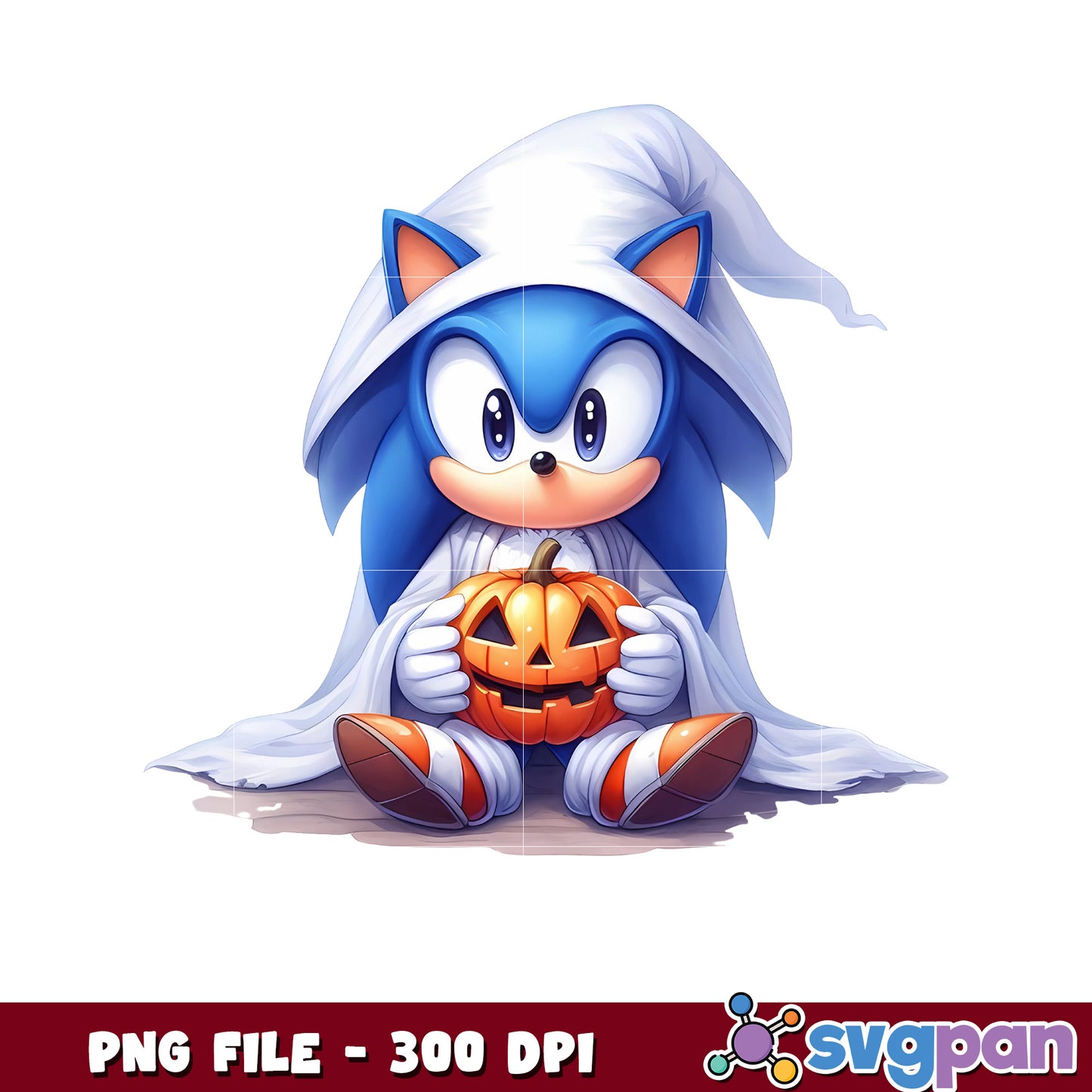 Sonic cute ghoul png, halloween decor png, halloween pumpkin png