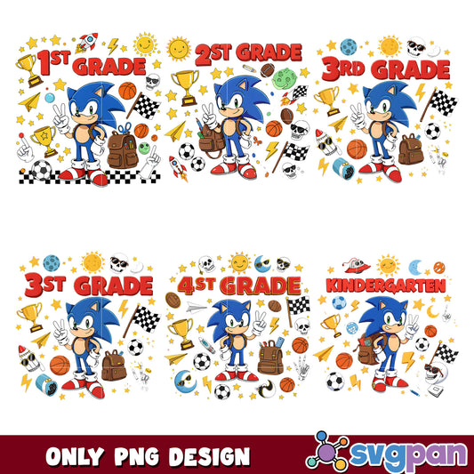 Sonic school stuff png bundle
