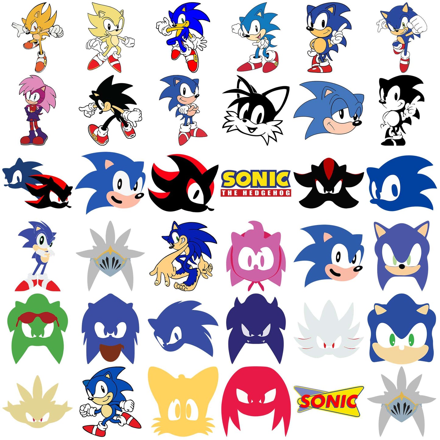 Sonic set designs svg bundle, sonic menu svg, sonic the hedgehog 3 svg