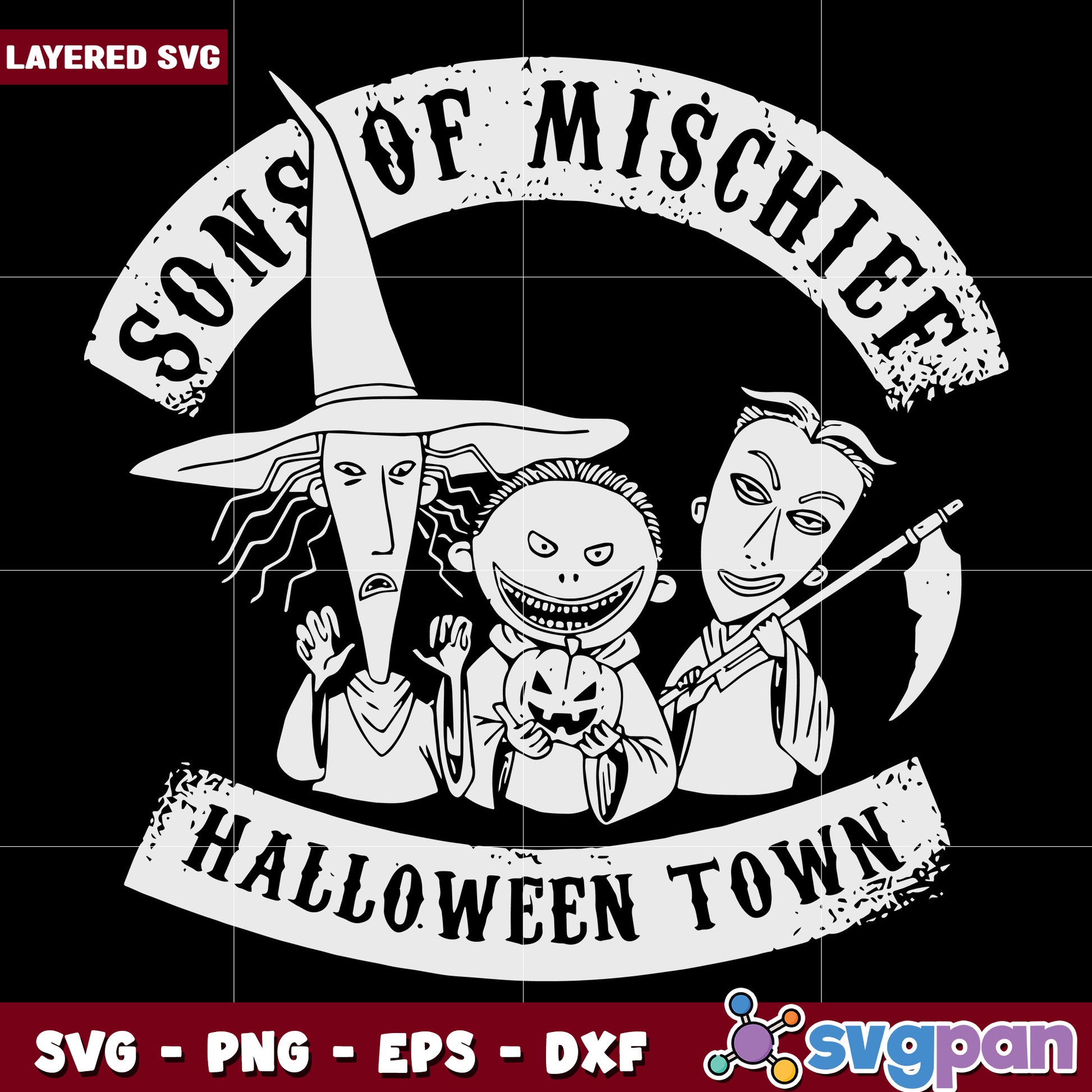 Sons of mischief halloween svg, scary halloween svg, spooky vibes svg