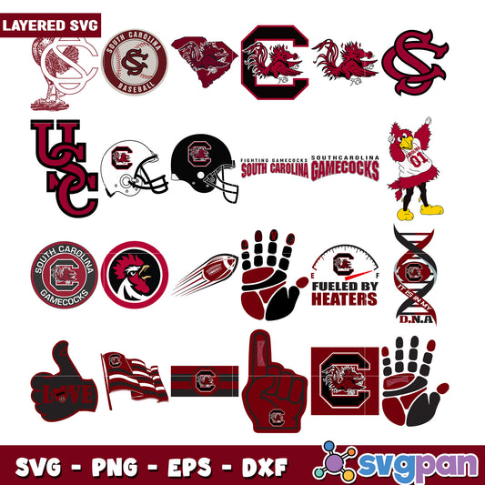 South Carolina Gamecocks Bundle SVG Designs Set
