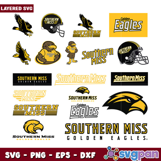 Southern Miss Golden Eagles SVG Bundle