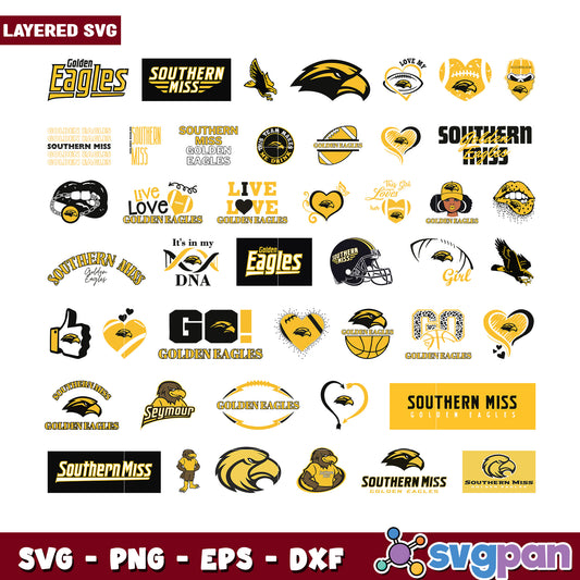 Southern Miss Golden Eagles SVG Bundle for Crafters