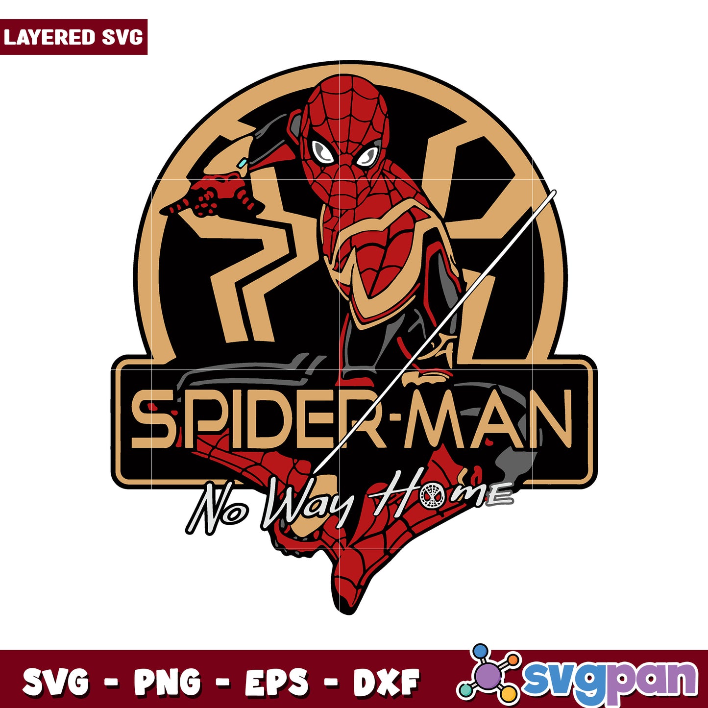 Spider-Man No Way Home layered SVG design for crafting, versatile and stylish