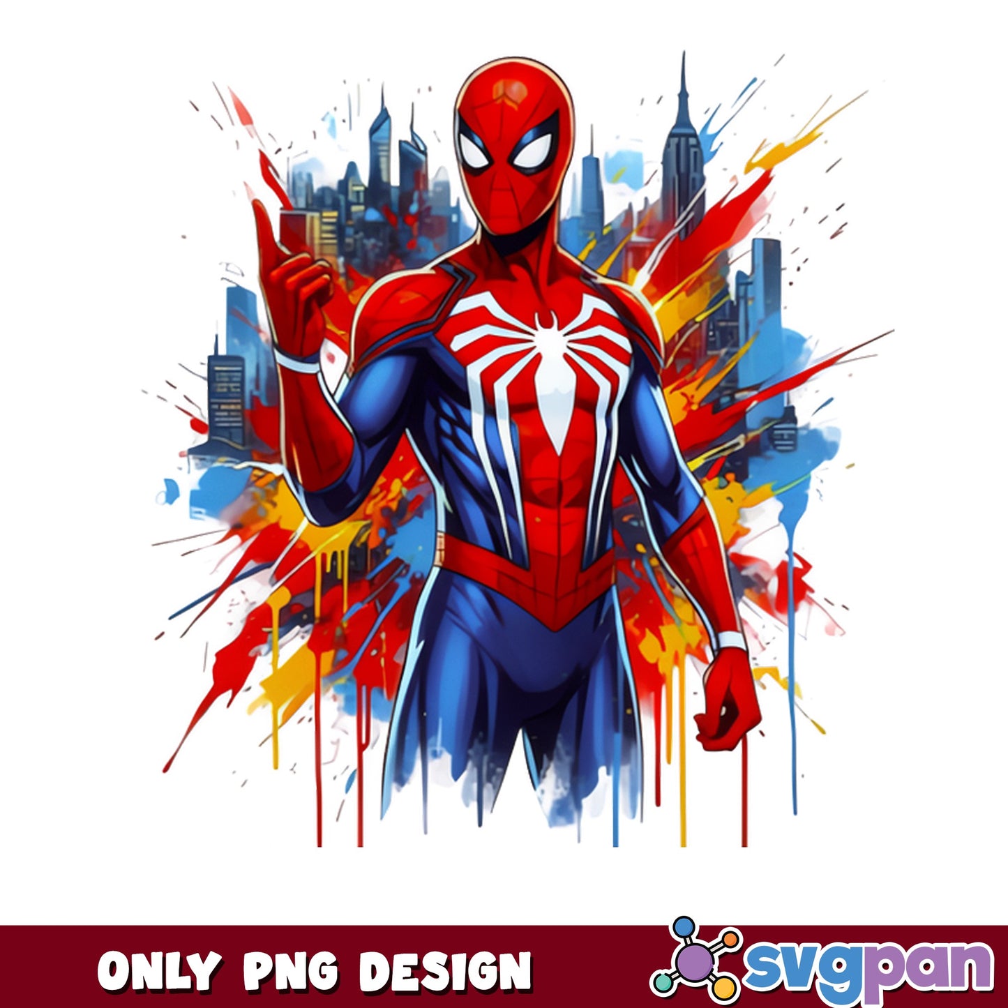 Spider-Man Watercolor PNG, Marvel Superhero PNG, Spiderman PNG