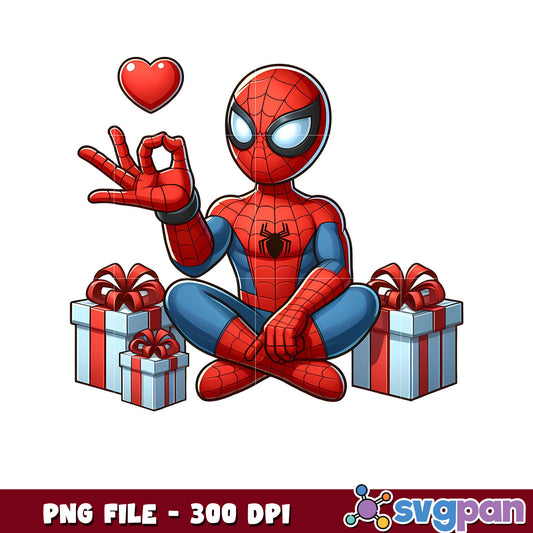 Spider-Man with Gifts PNG File, High Quality 300 DPI