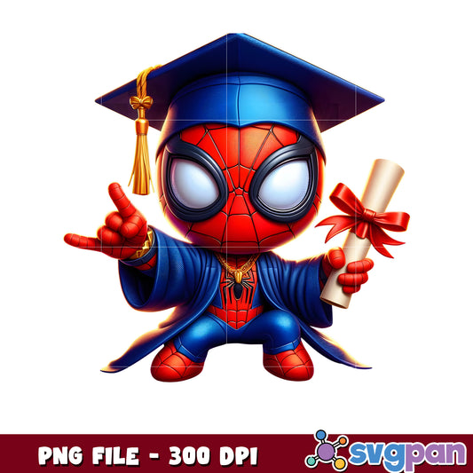 Spider-man chibi graduate png, spider-man​ png, graduate png