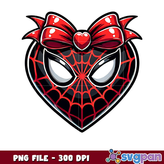 Spider Heart with Bow PNG Design for Crafts, High Quality File