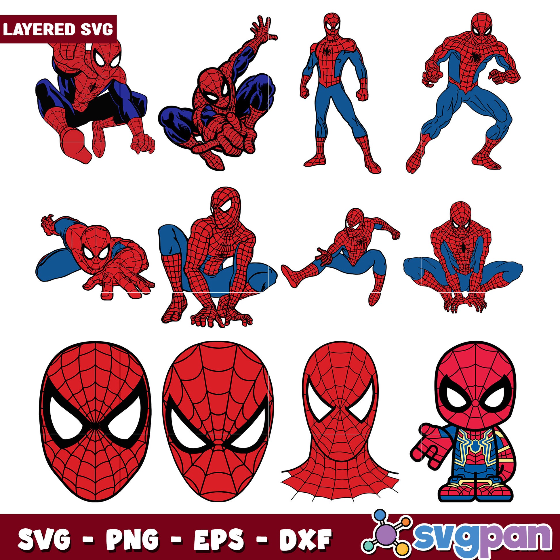 Spider Man Layered SVG Bundle for Crafting Projects