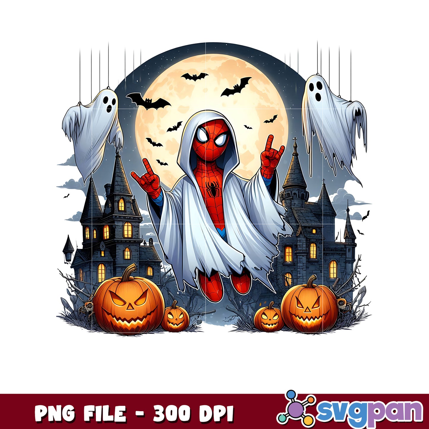 Spider halloween ghoul png, spooky characters png, avengers halloween​​ ​png