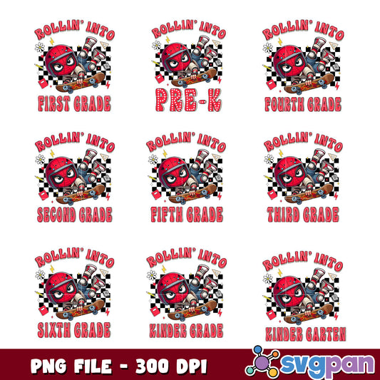 Spiderman Back to School Grades PNG Bundle