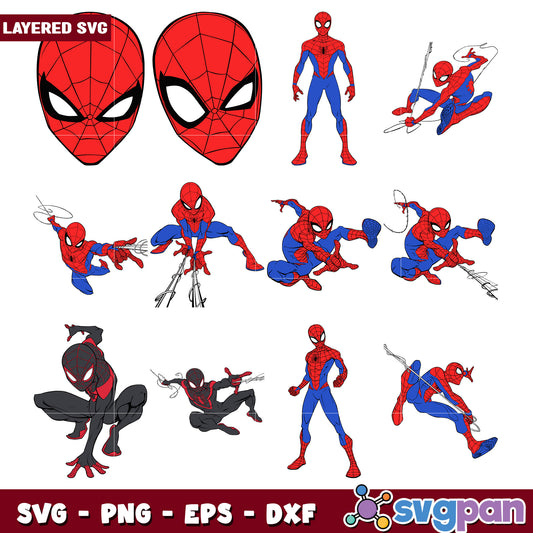 Spiderman Bundle SVG Illustrations for Crafts