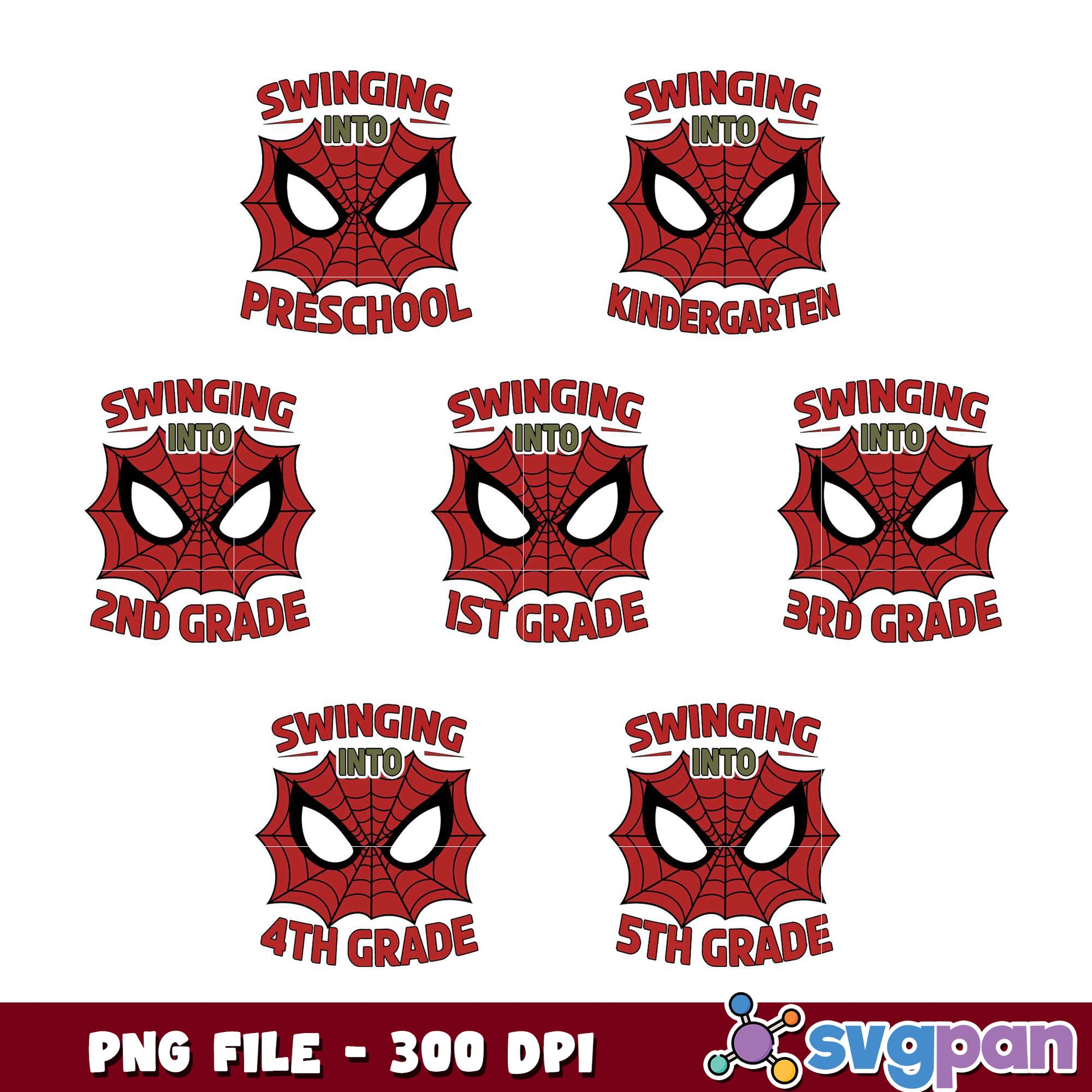 Spiderman Grade School PNG Bundle