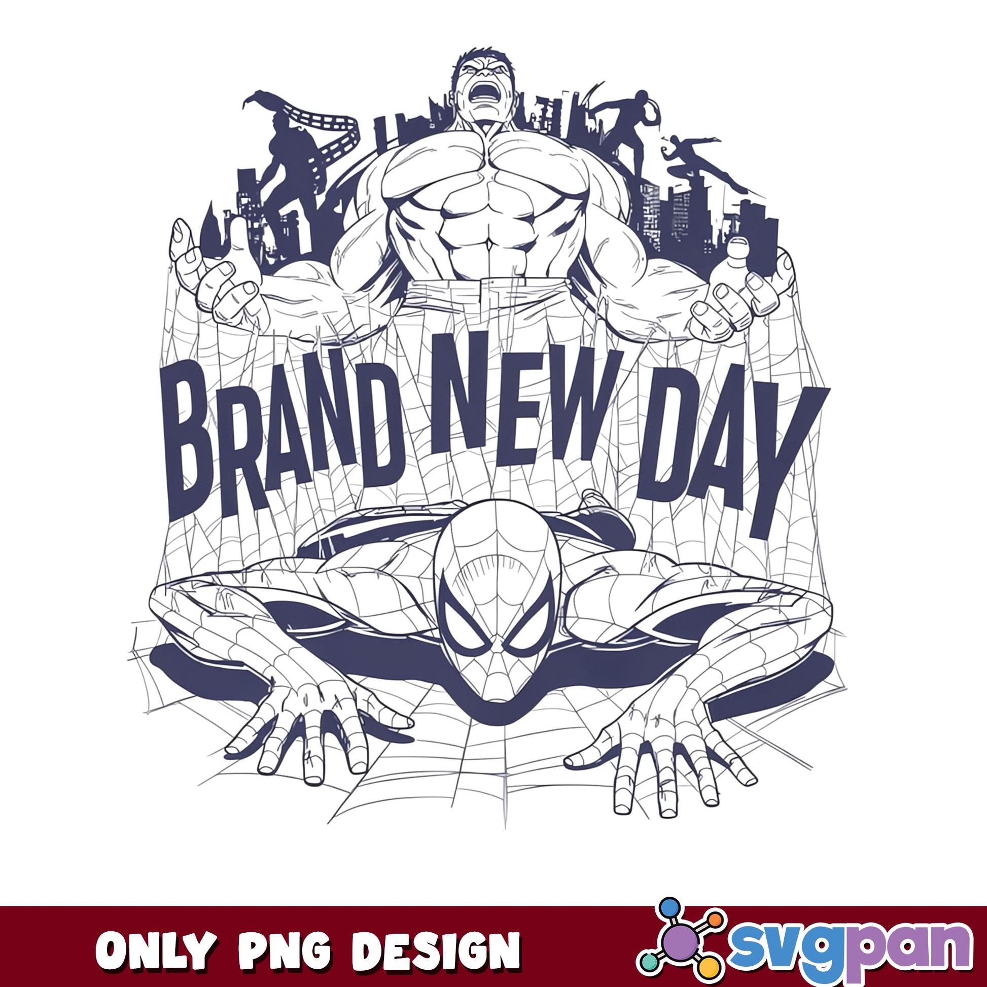 Spiderman And Hulk Brand New Day PNG, Marvel PNG, Superhero PNG