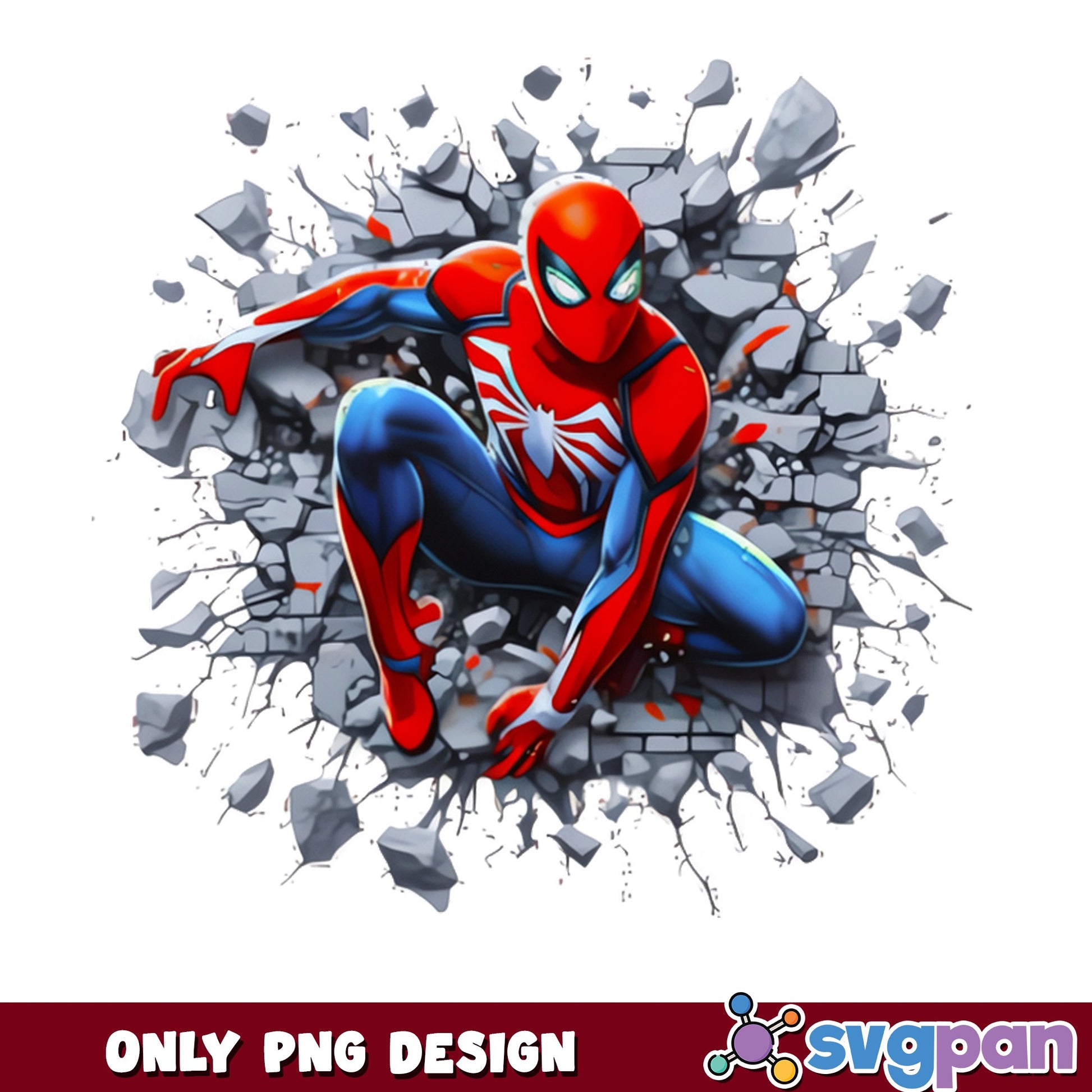 Spiderman Breaking Wall PNG, Marvel Superhero PNG, Spider Man PNG