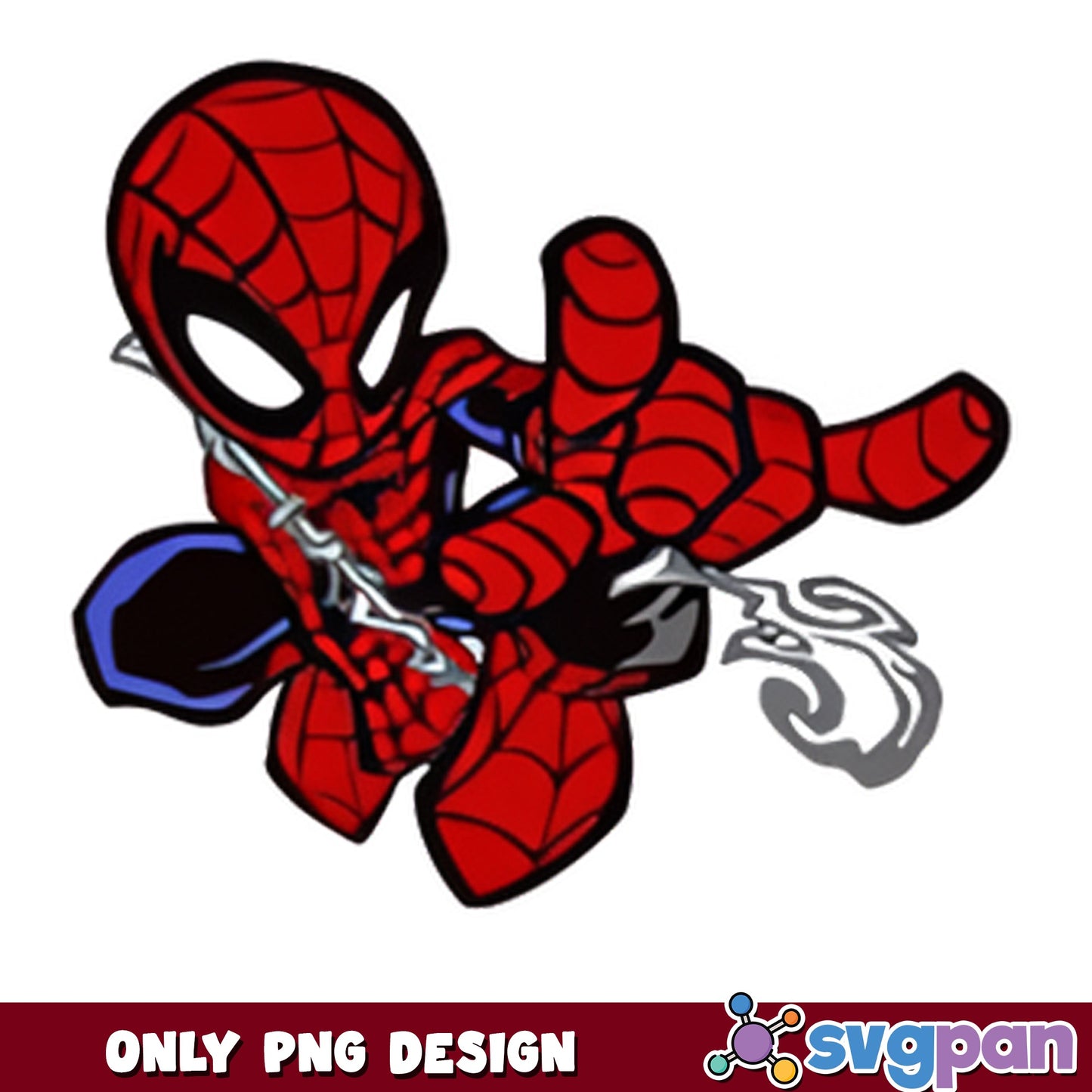 Spiderman Chibi Swinging PNG, Marvel Superhero PNG, Spider-Man PNG