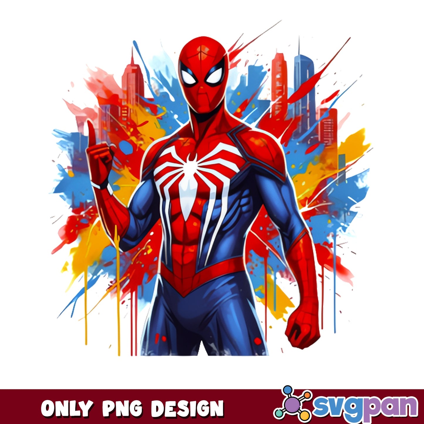 Spiderman Colorful Splash PNG, Marvel Superhero PNG, Spider Man PNG