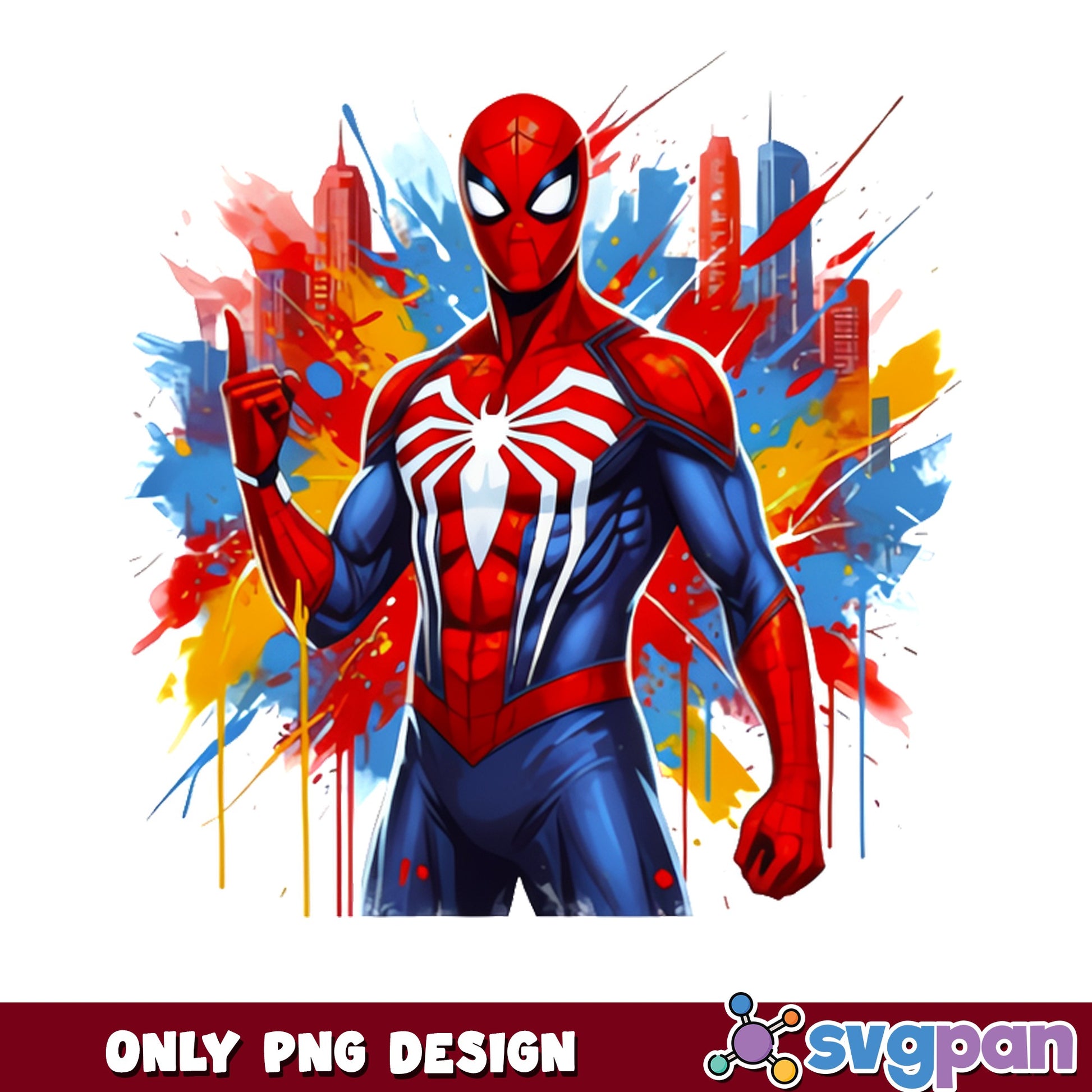Spiderman Colorful Splash PNG, Marvel Superhero PNG, Spider Man PNG