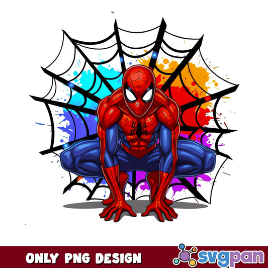 Spiderman Colorful Web PNG, Marvel Superhero PNG, Spider-Man PNG
