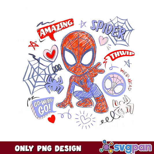 Spiderman Doodle PNG, Amazing Spider Man PNG, Marvel PNG