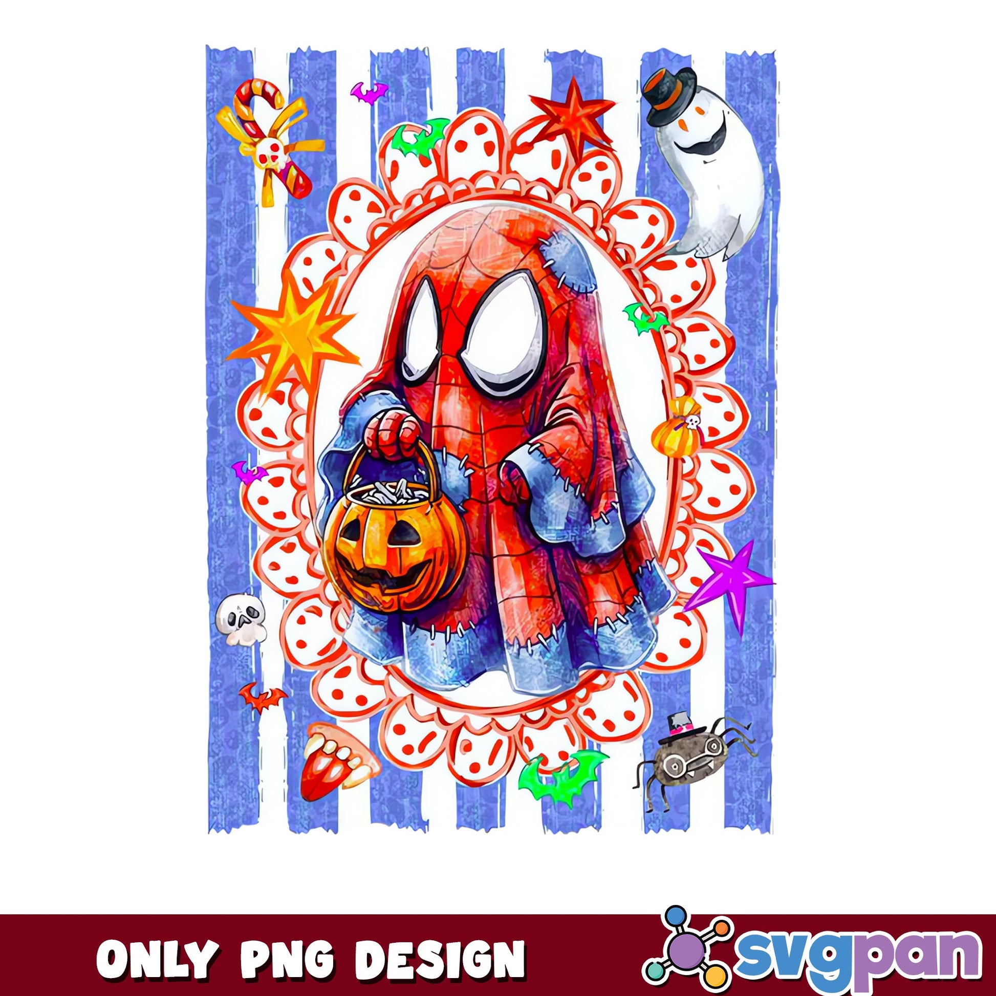 Spiderman Ghost Halloween PNG, Trick Or Treat PNG, Spooky PNG