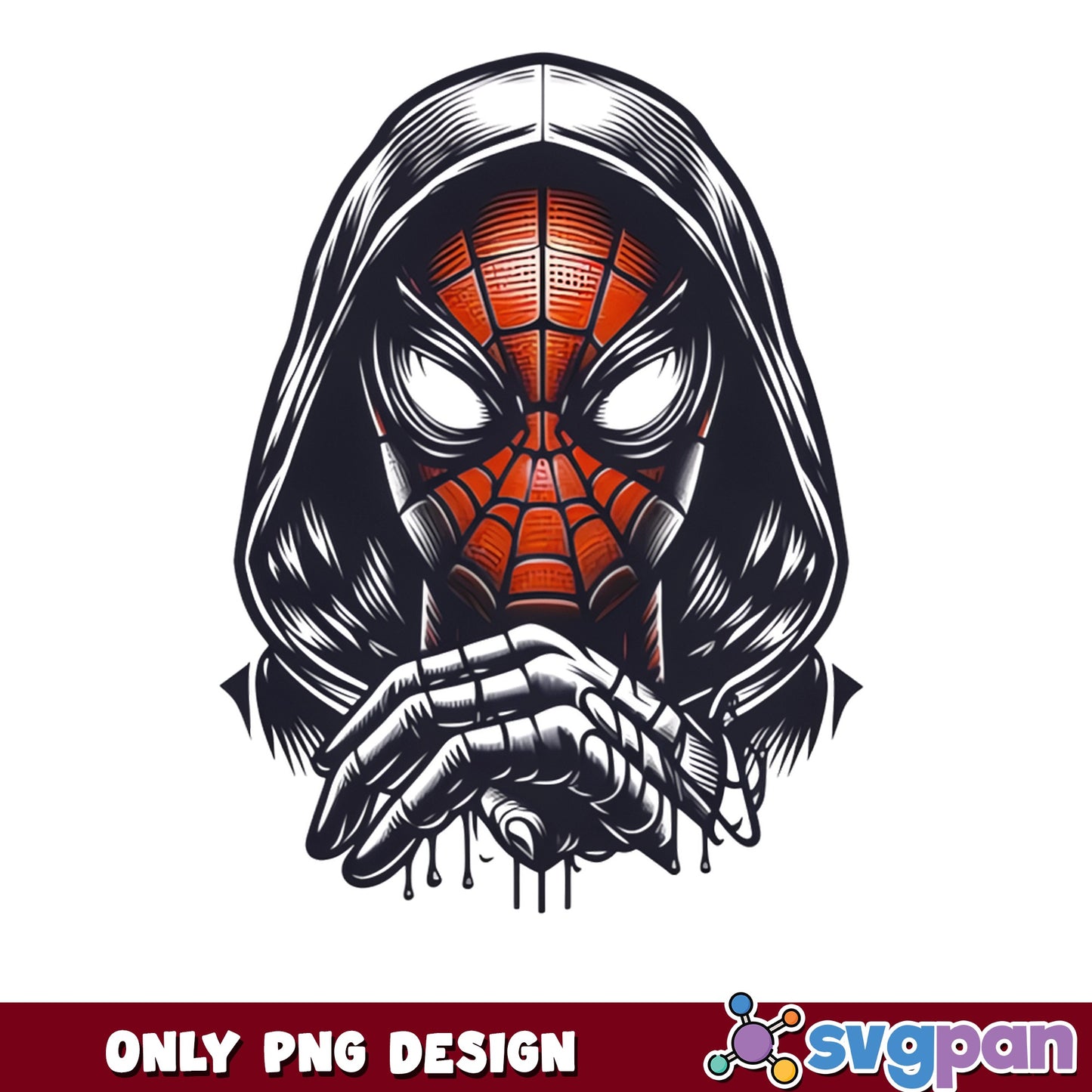 Spiderman Hooded Dark Villain PNG, Marvel Spider-Man PNG, Superhero PNG