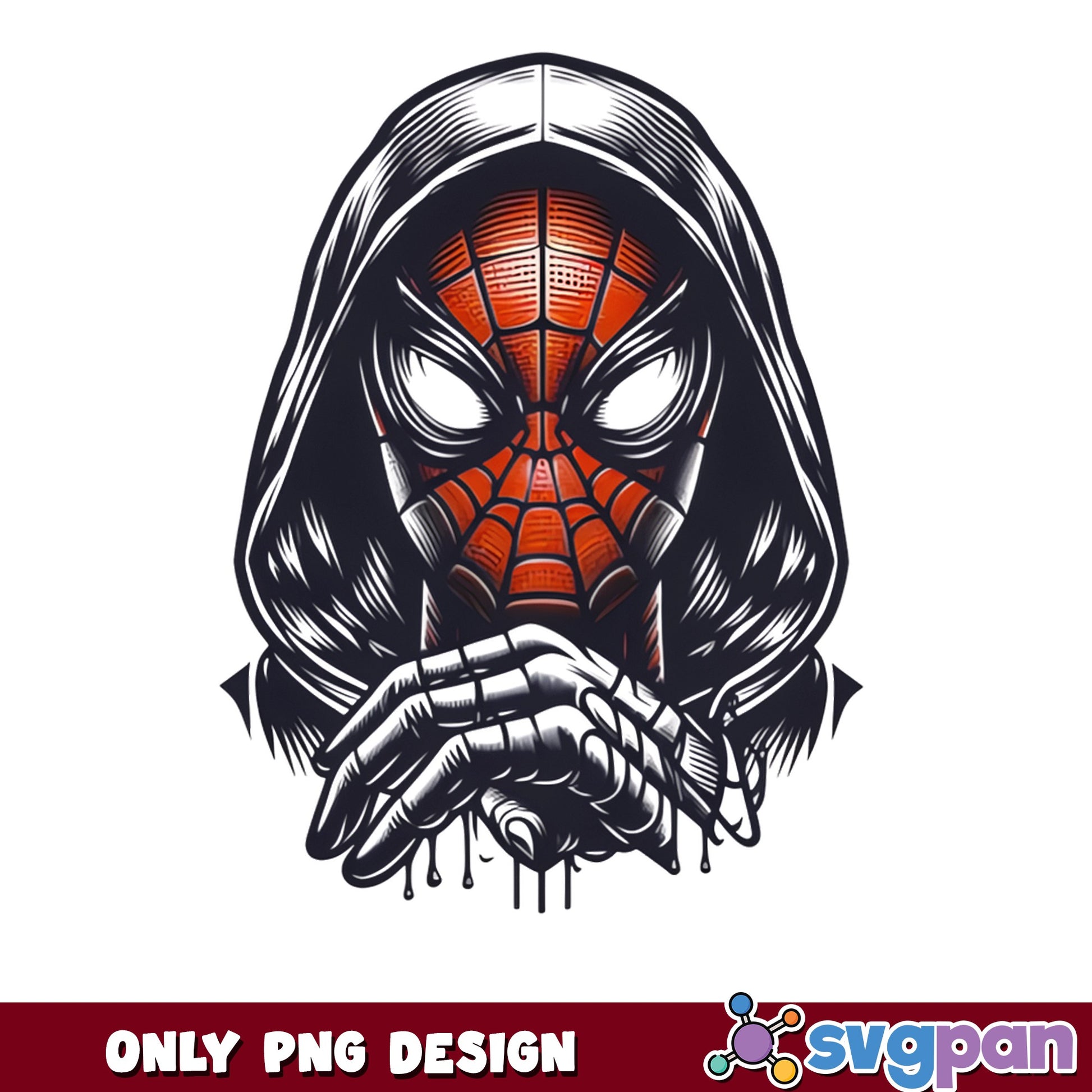 Spiderman Hooded Dark Villain PNG, Marvel Spider-Man PNG, Superhero PNG