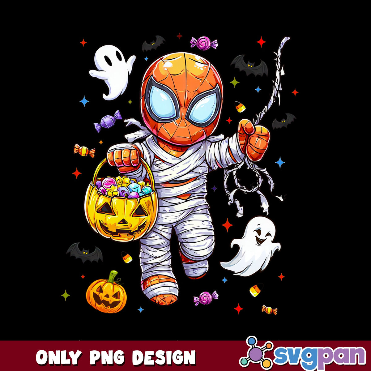 Spiderman Mummy Halloween PNG, Trick Or Treat PNG, Ghost PNG