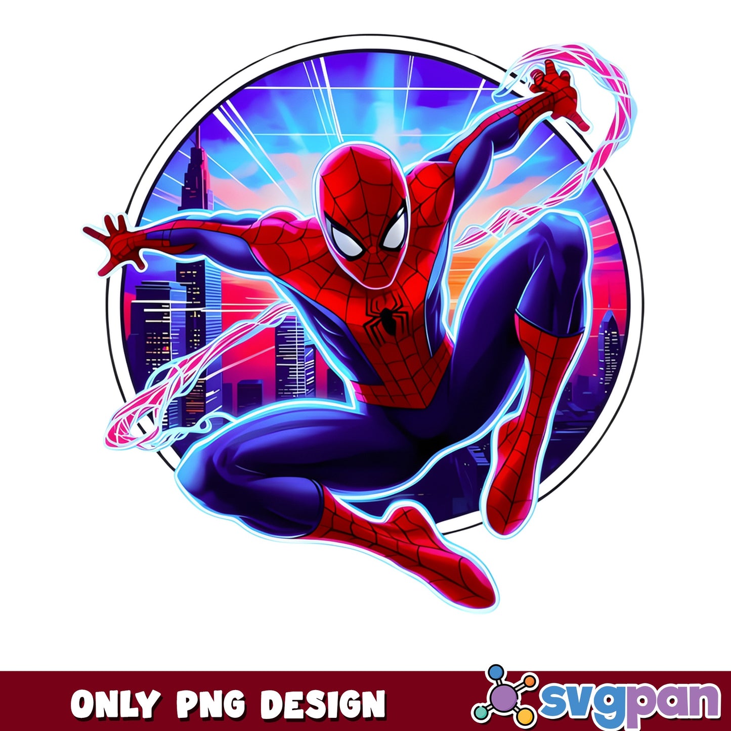 Spiderman Neon City PNG, Marvel Superhero PNG, Spider Man PNG