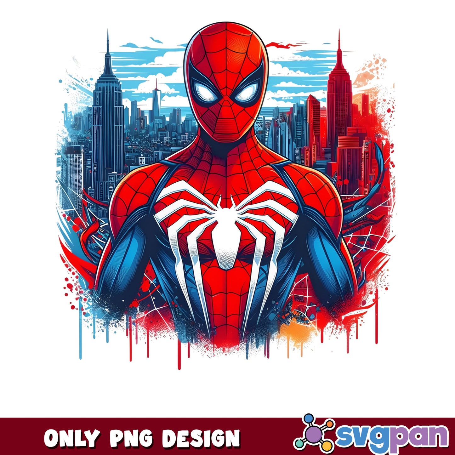 Spiderman PNG Design, Marvel Superhero PNG, New York City PNG