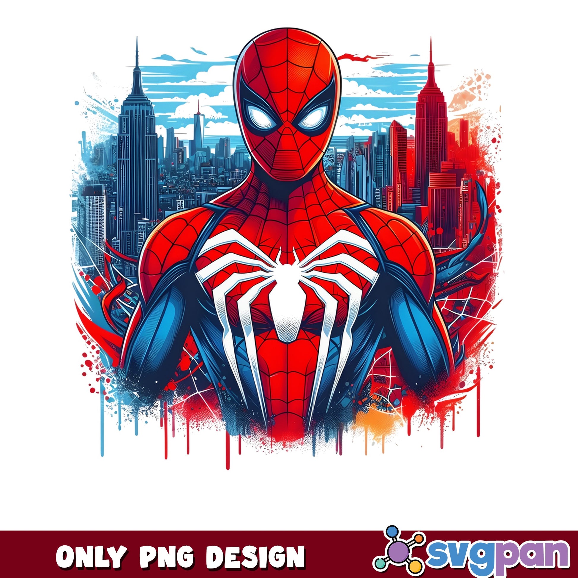 Spiderman PNG Design, Marvel Superhero PNG, New York City PNG