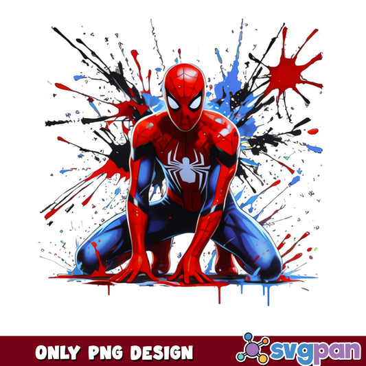 Spiderman Paint Splatter PNG, Marvel Superhero PNG, Spider-Man PNG