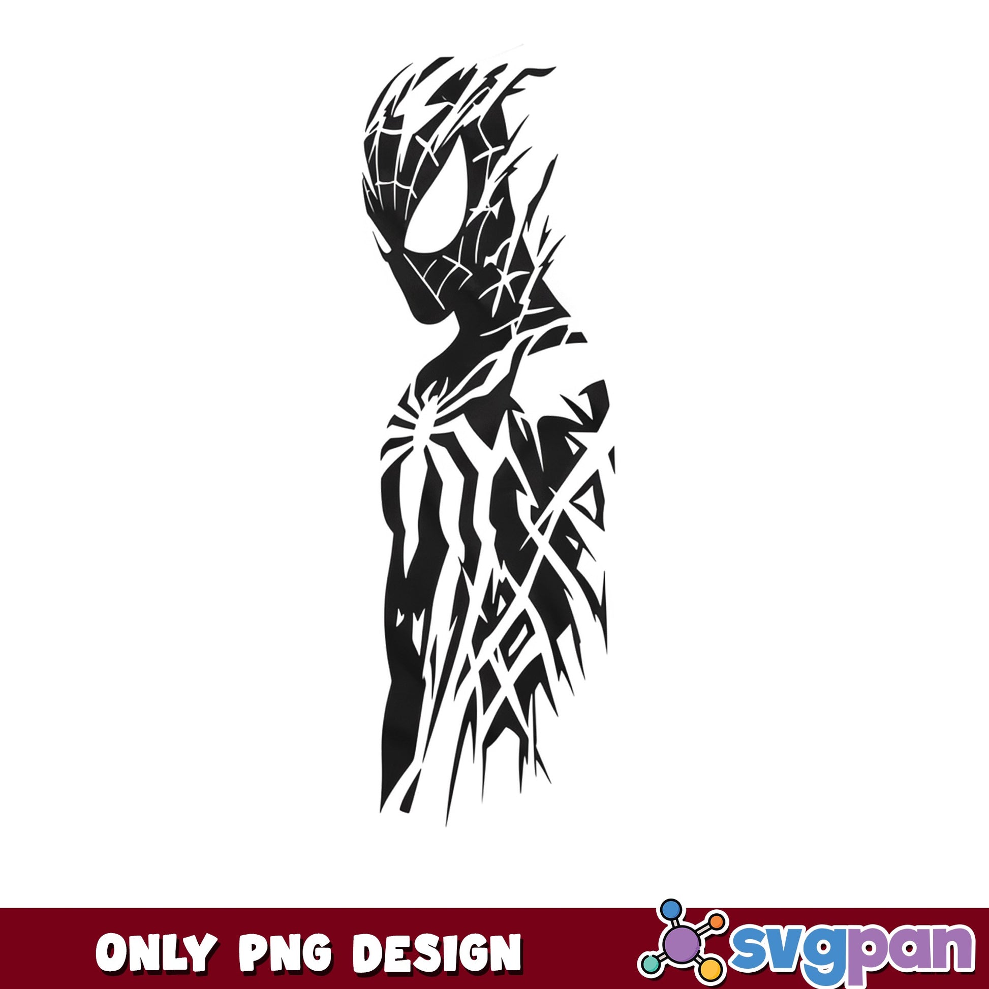 Spiderman Venom Symbiote Silhouette PNG, Marvel PNG, Superhero PNG