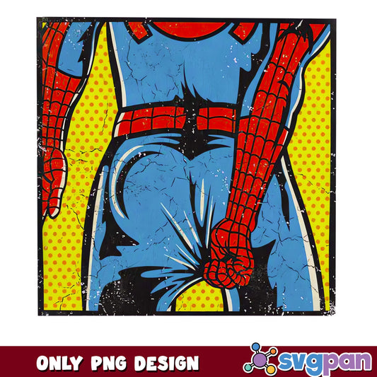 Spiderman Vintage Comic PNG, Marvel Superhero PNG, Retro PNG